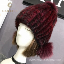 Common fabric red wool hat womens for sale